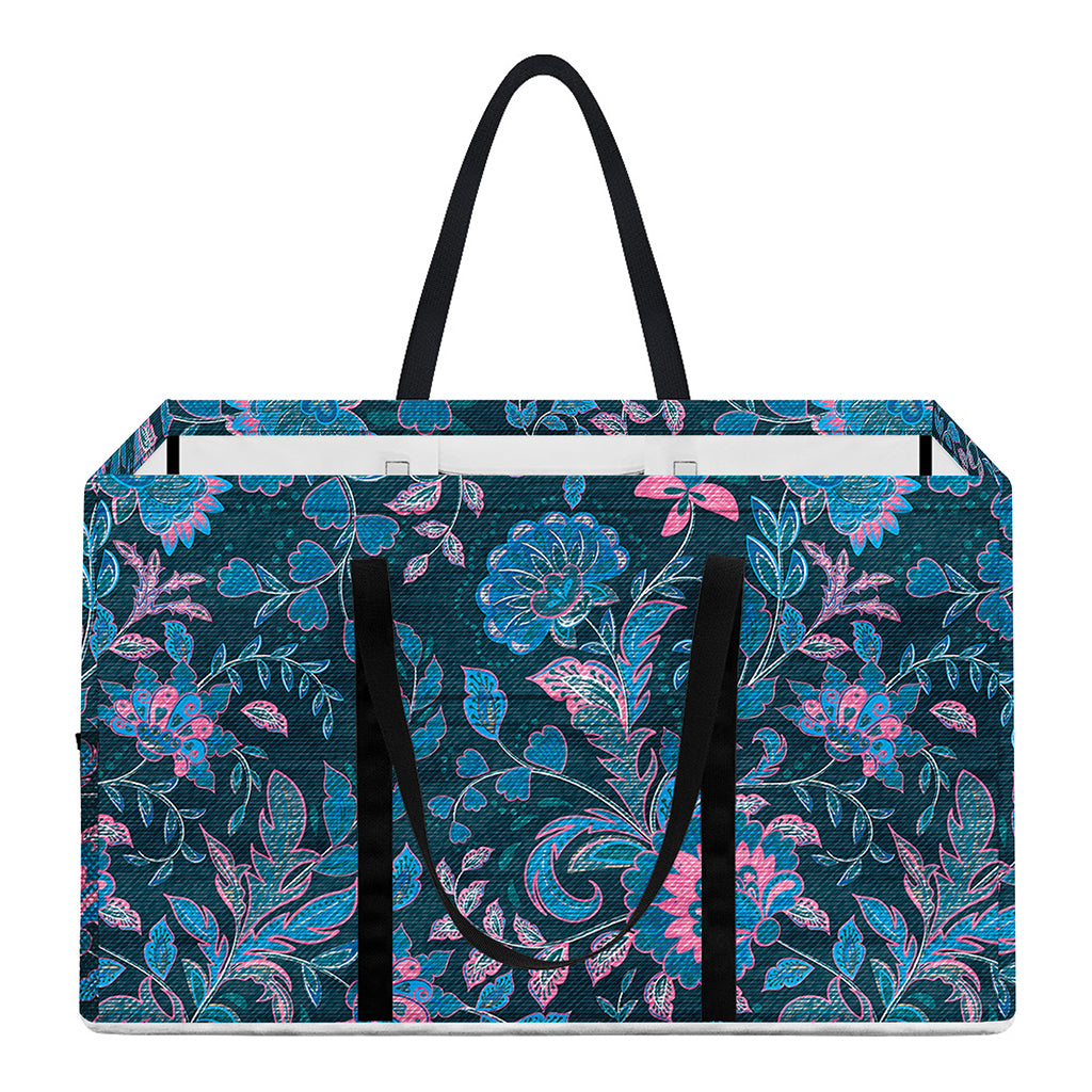 Bohemian Denim Jeans Pattern Print Utility Tote Bag