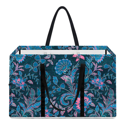 Bohemian Denim Jeans Pattern Print Utility Tote Bag