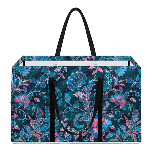Bohemian Denim Jeans Pattern Print Utility Tote Bag