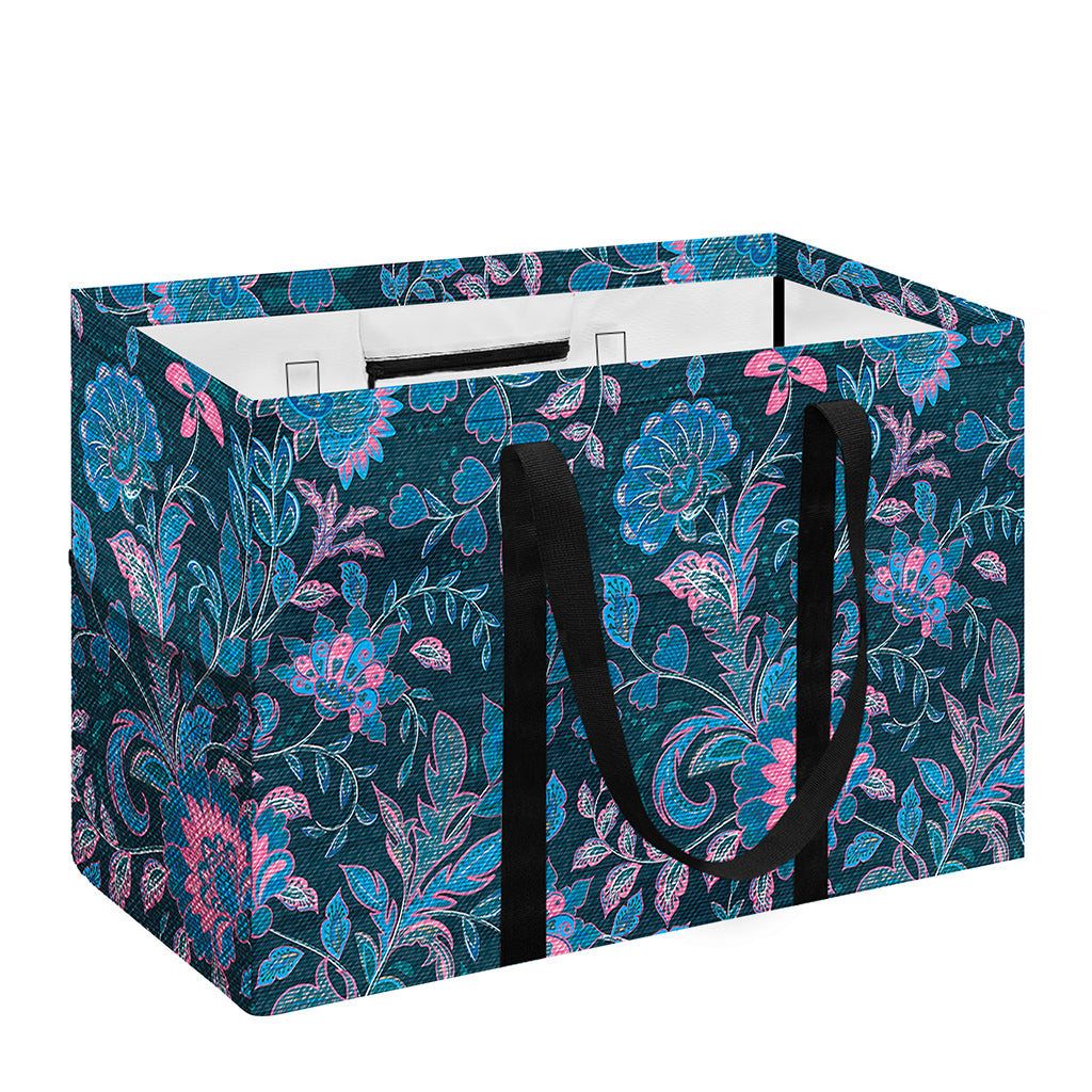 Bohemian Denim Jeans Pattern Print Utility Tote Bag
