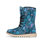 Bohemian Denim Jeans Pattern Print Winter Boots