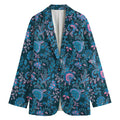 Bohemian Denim Jeans Pattern Print Women's Cotton Blazer