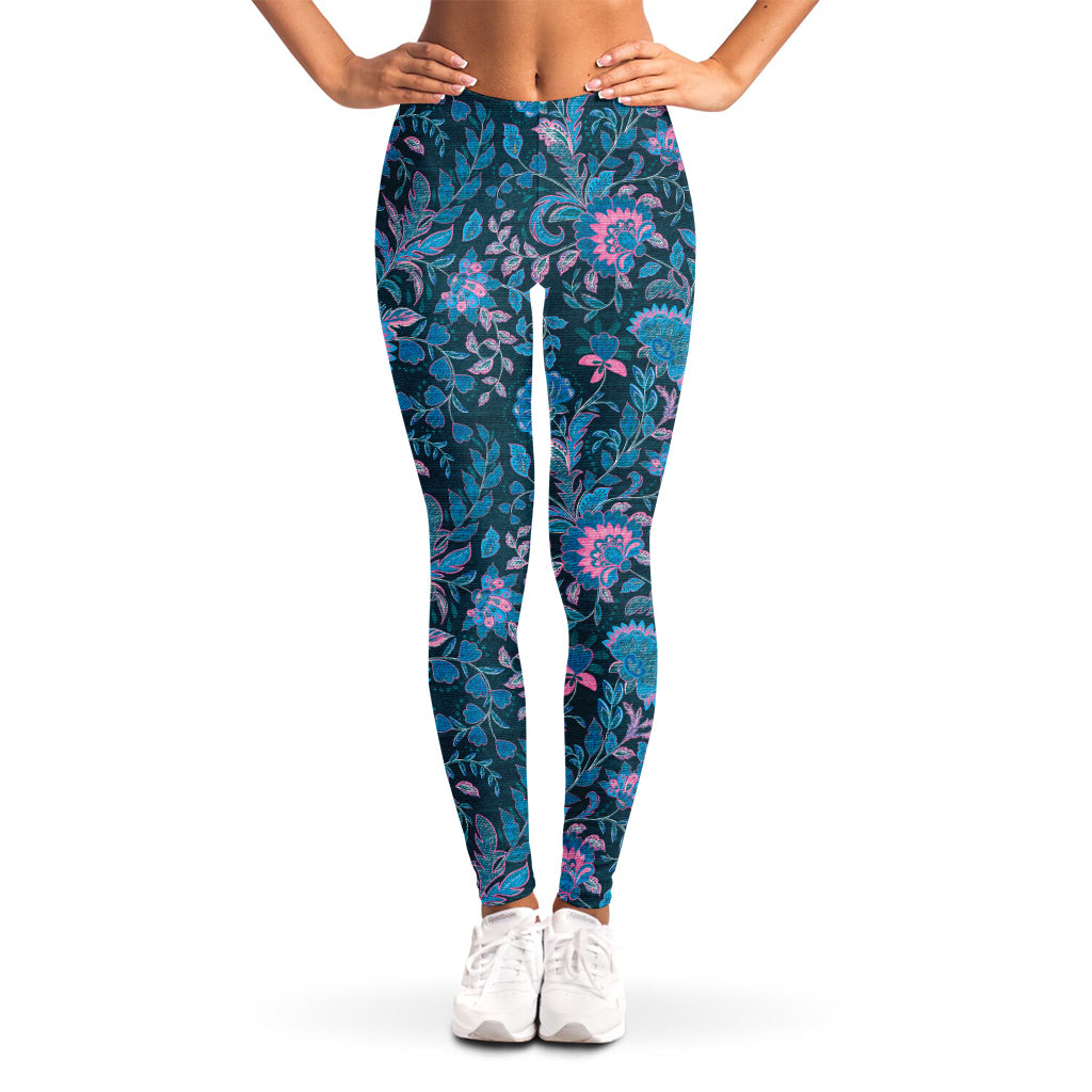 Bohemian Denim Jeans Pattern Print Women's Leggings