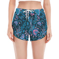 Bohemian Denim Jeans Pattern Print Women's Split Running Shorts