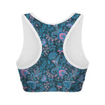 Bohemian Denim Jeans Pattern Print Women's Sports Bra