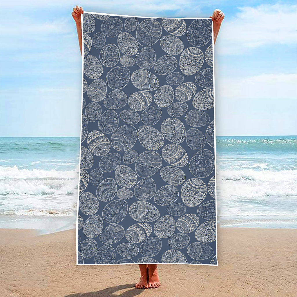 Bohemian Easter Eggs Pattern Print Beach Towel