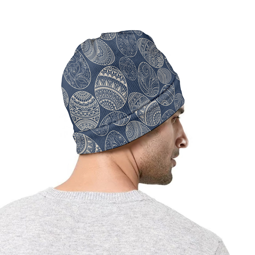 Bohemian Easter Eggs Pattern Print Beanie