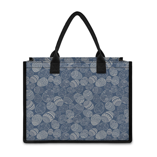Bohemian Easter Eggs Pattern Print Canvas Tote Bag