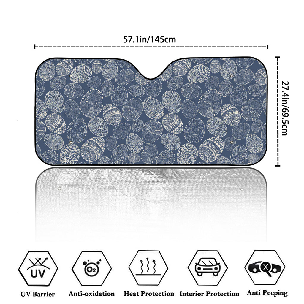 Bohemian Easter Eggs Pattern Print Car Windshield Sun Shade