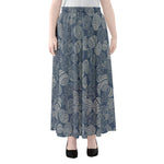 Bohemian Easter Eggs Pattern Print Chiffon Maxi Skirt