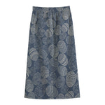 Bohemian Easter Eggs Pattern Print Cotton Front Slit Maxi Skirt