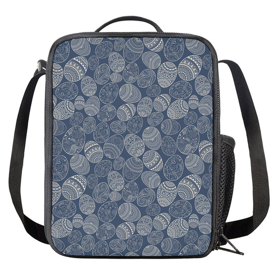 Bohemian Easter Eggs Pattern Print Crossbody Lunch Bag