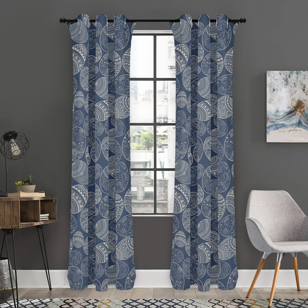 Bohemian Easter Eggs Pattern Print Curtain