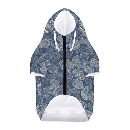 Bohemian Easter Eggs Pattern Print Dog Zip Up Hoodie
