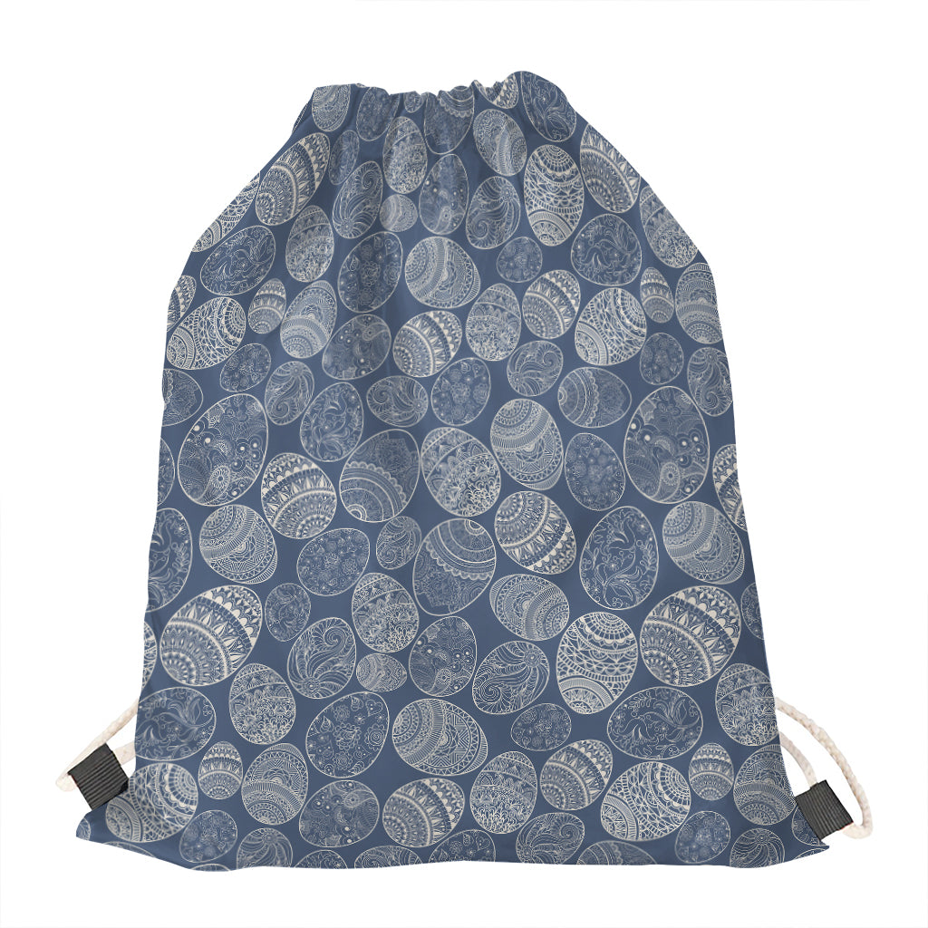 Bohemian Easter Eggs Pattern Print Drawstring Bag