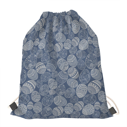 Bohemian Easter Eggs Pattern Print Drawstring Bag
