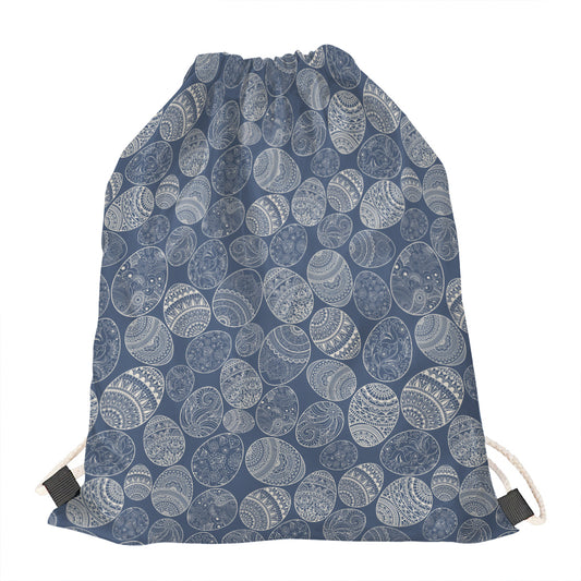 Bohemian Easter Eggs Pattern Print Drawstring Bag
