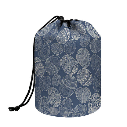 Bohemian Easter Eggs Pattern Print Drawstring Makeup Bag
