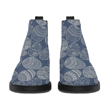 Bohemian Easter Eggs Pattern Print Flat Ankle Boots