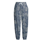 Bohemian Easter Eggs Pattern Print Fleece Lined Knit Pants