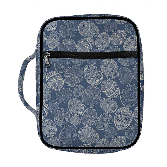 Bohemian Easter Eggs Pattern Print Front Pocket Bible Bag