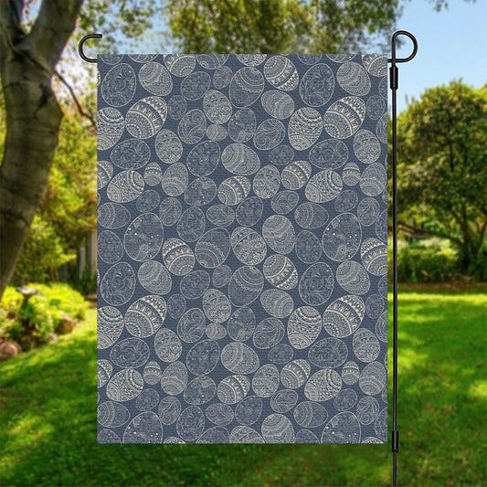 Bohemian Easter Eggs Pattern Print Garden Flag
