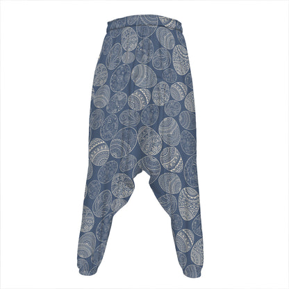 Bohemian Easter Eggs Pattern Print Hammer Pants