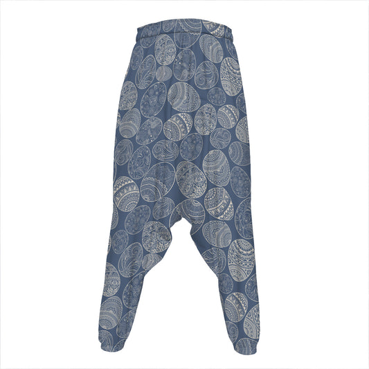 Bohemian Easter Eggs Pattern Print Hammer Pants
