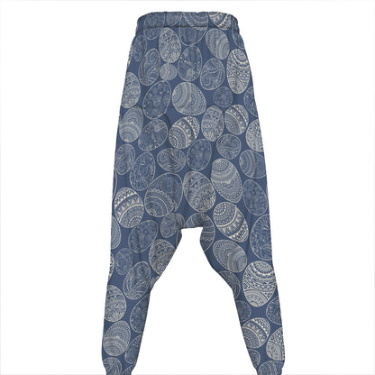 Bohemian Easter Eggs Pattern Print Hammer Pants