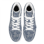 Bohemian Easter Eggs Pattern Print High Top Leather Sneakers