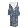 Bohemian Easter Eggs Pattern Print Hooded Bathrobe