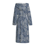 Bohemian Easter Eggs Pattern Print Hooded Bathrobe