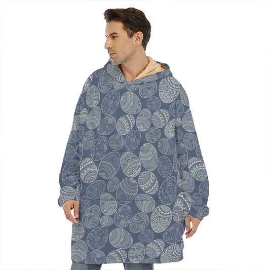 Bohemian Easter Eggs Pattern Print Hoodie Blanket