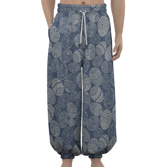 Bohemian Easter Eggs Pattern Print Lantern Pants