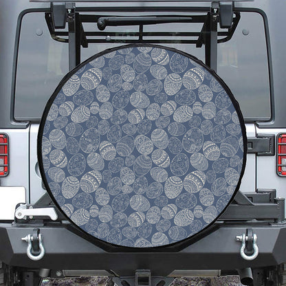 Bohemian Easter Eggs Pattern Print Leather Spare Tire Cover