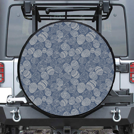 Bohemian Easter Eggs Pattern Print Leather Spare Tire Cover
