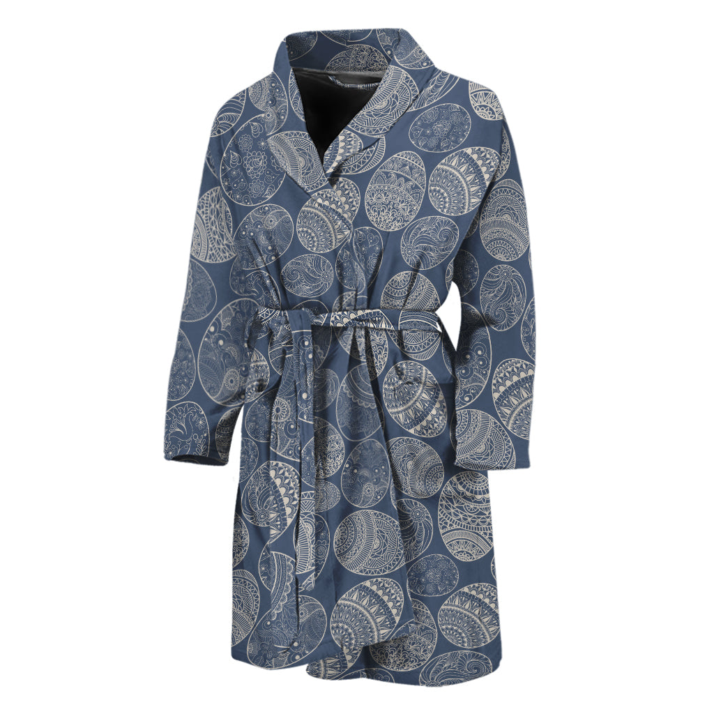 Bohemian Easter Eggs Pattern Print Men's Bathrobe
