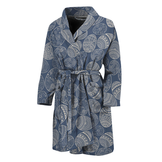 Bohemian Easter Eggs Pattern Print Men's Bathrobe