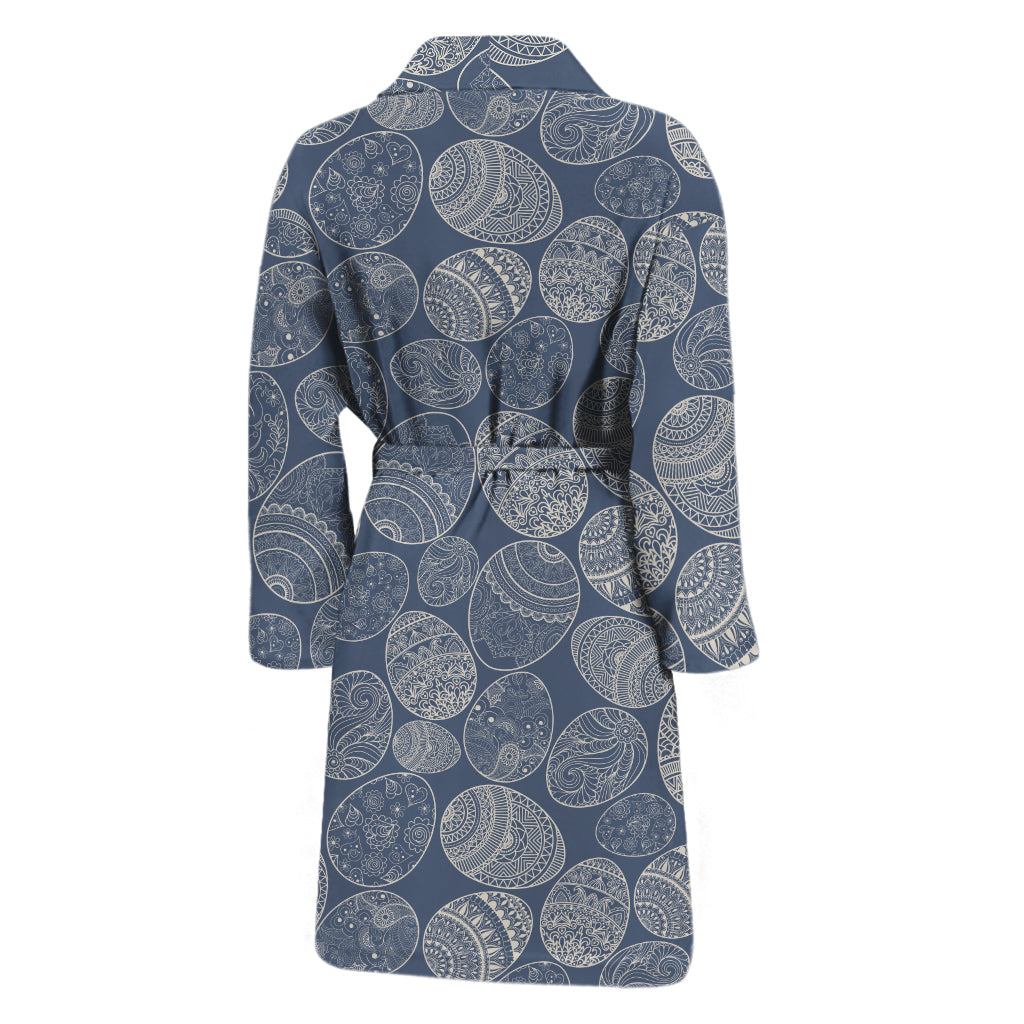 Bohemian Easter Eggs Pattern Print Men's Bathrobe