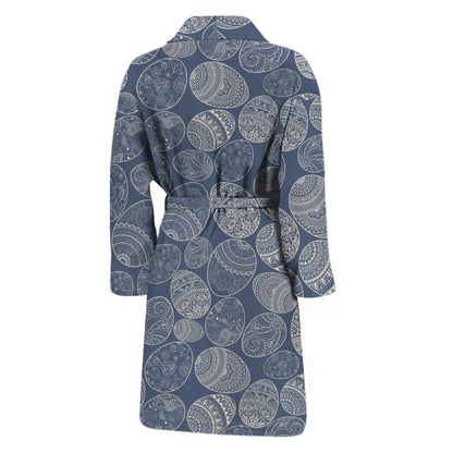 Bohemian Easter Eggs Pattern Print Men's Bathrobe