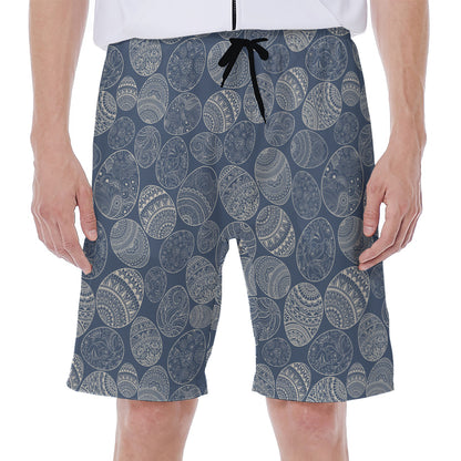 Bohemian Easter Eggs Pattern Print Men's Beach Shorts