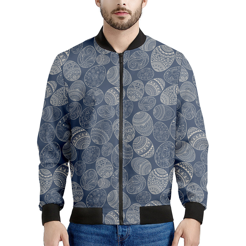 Bohemian Easter Eggs Pattern Print Men's Bomber Jacket