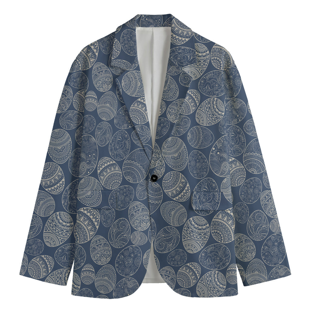 Bohemian Easter Eggs Pattern Print Men's Cotton Blazer