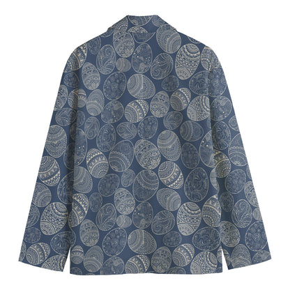 Bohemian Easter Eggs Pattern Print Men's Cotton Blazer
