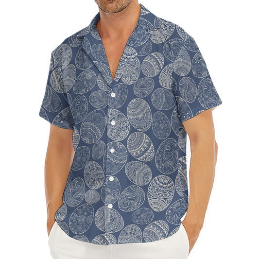 Bohemian Easter Eggs Pattern Print Men's Deep V-Neck Shirt