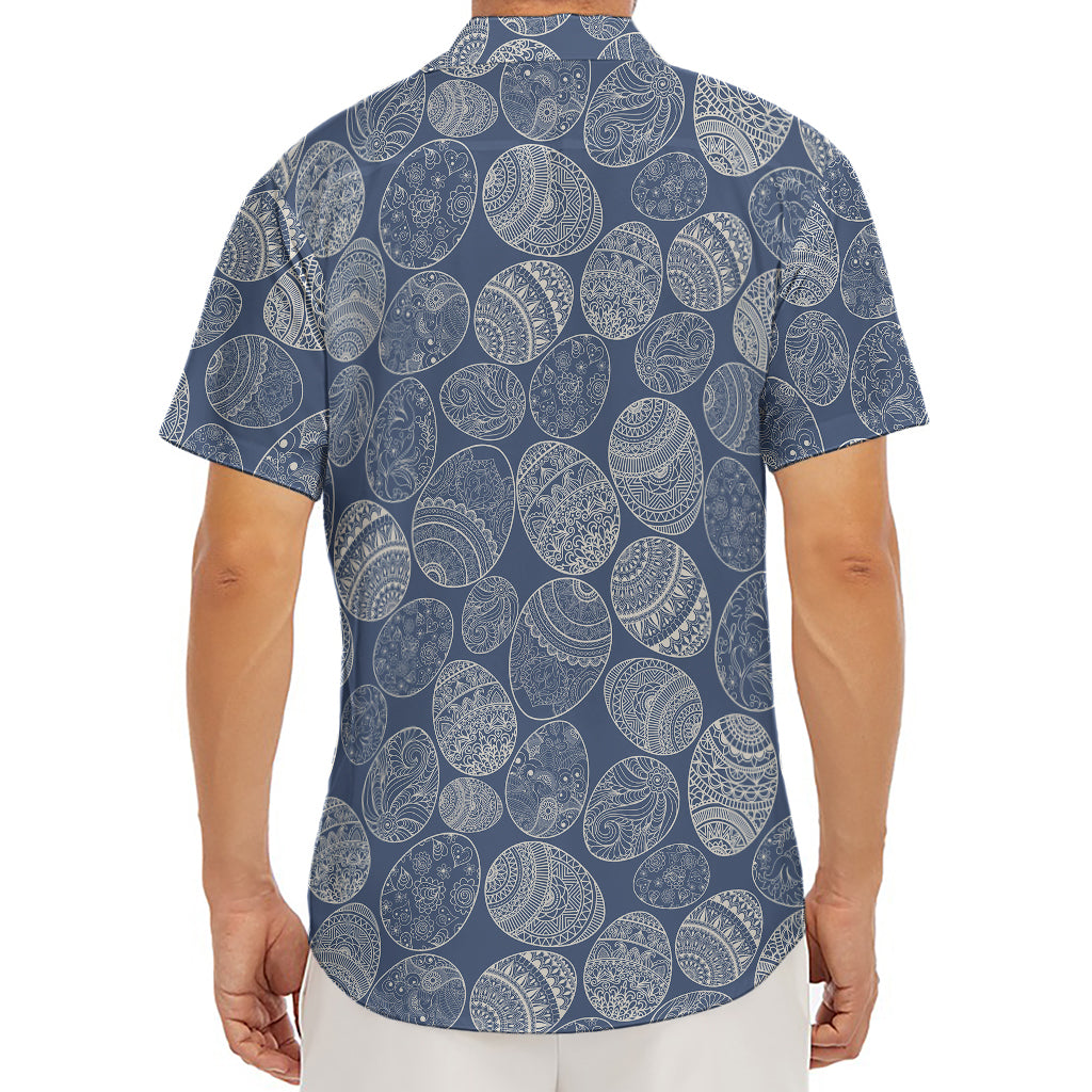 Bohemian Easter Eggs Pattern Print Men's Deep V-Neck Shirt