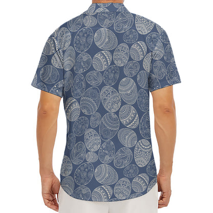 Bohemian Easter Eggs Pattern Print Men's Deep V-Neck Shirt