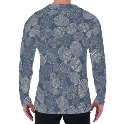 Bohemian Easter Eggs Pattern Print Men's Long Sleeve T-Shirt