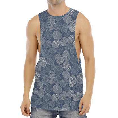 Bohemian Easter Eggs Pattern Print Men's Muscle Tank Top