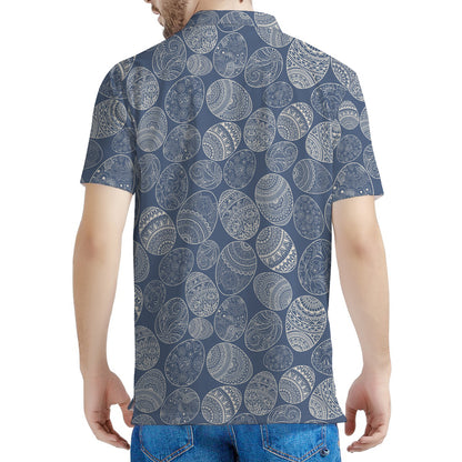 Bohemian Easter Eggs Pattern Print Men's Polo Shirt
